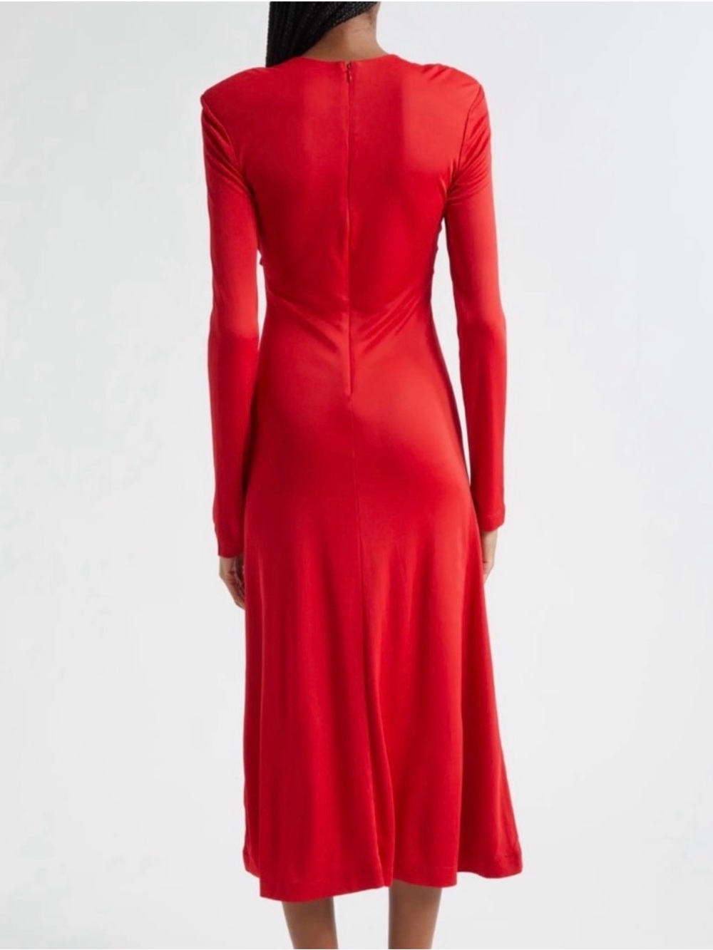 FARM Rio Red Long-Sleeve Twist-Front Midi Dress - Picture 4 of 9